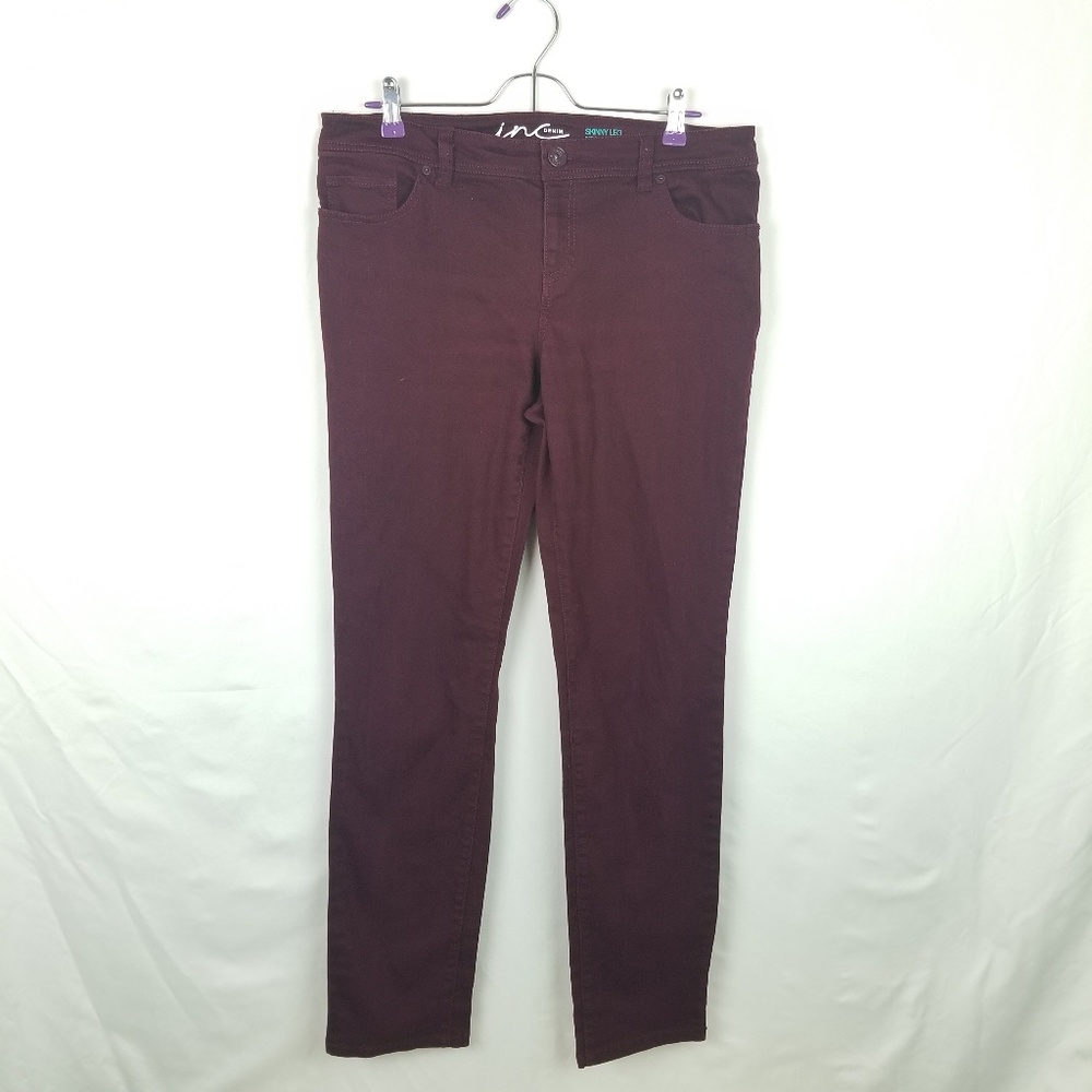 INC Skinny Leg Maroon Pants